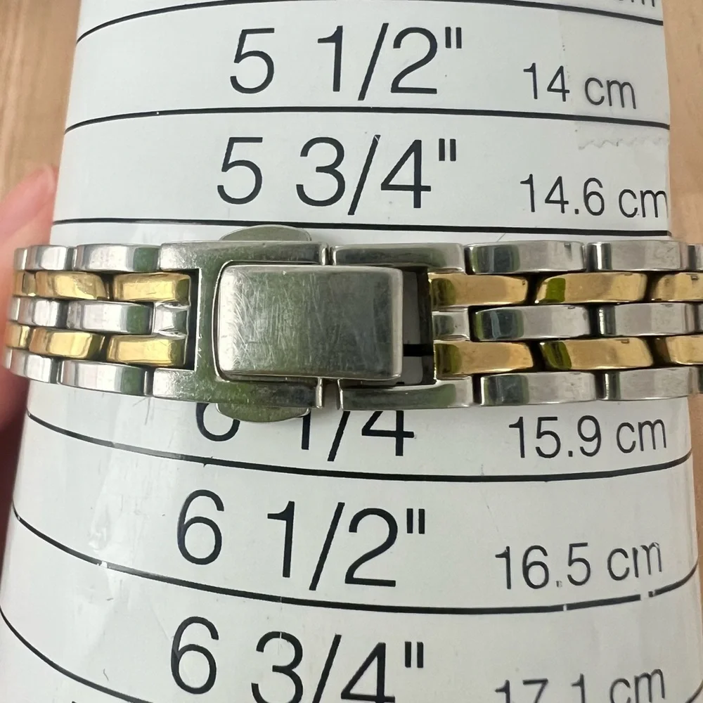 Citizen eco drive ladies black dial two tone dress solar watch